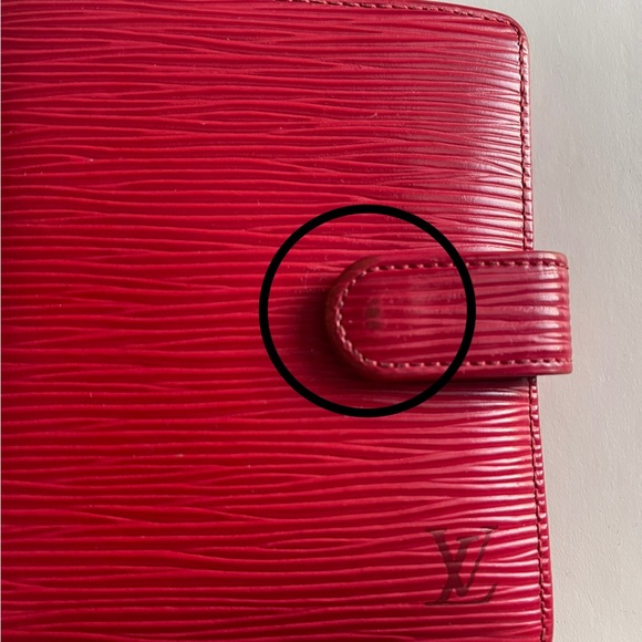 *Authentic* Louis Vuitton Epi Leather French Bifold Wallet Red Elegant Small - Picture 16 of 16